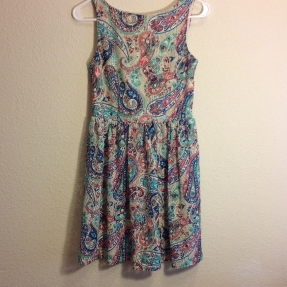xHilaration Very sweet multi colored Lacey skater dress Sz S/P